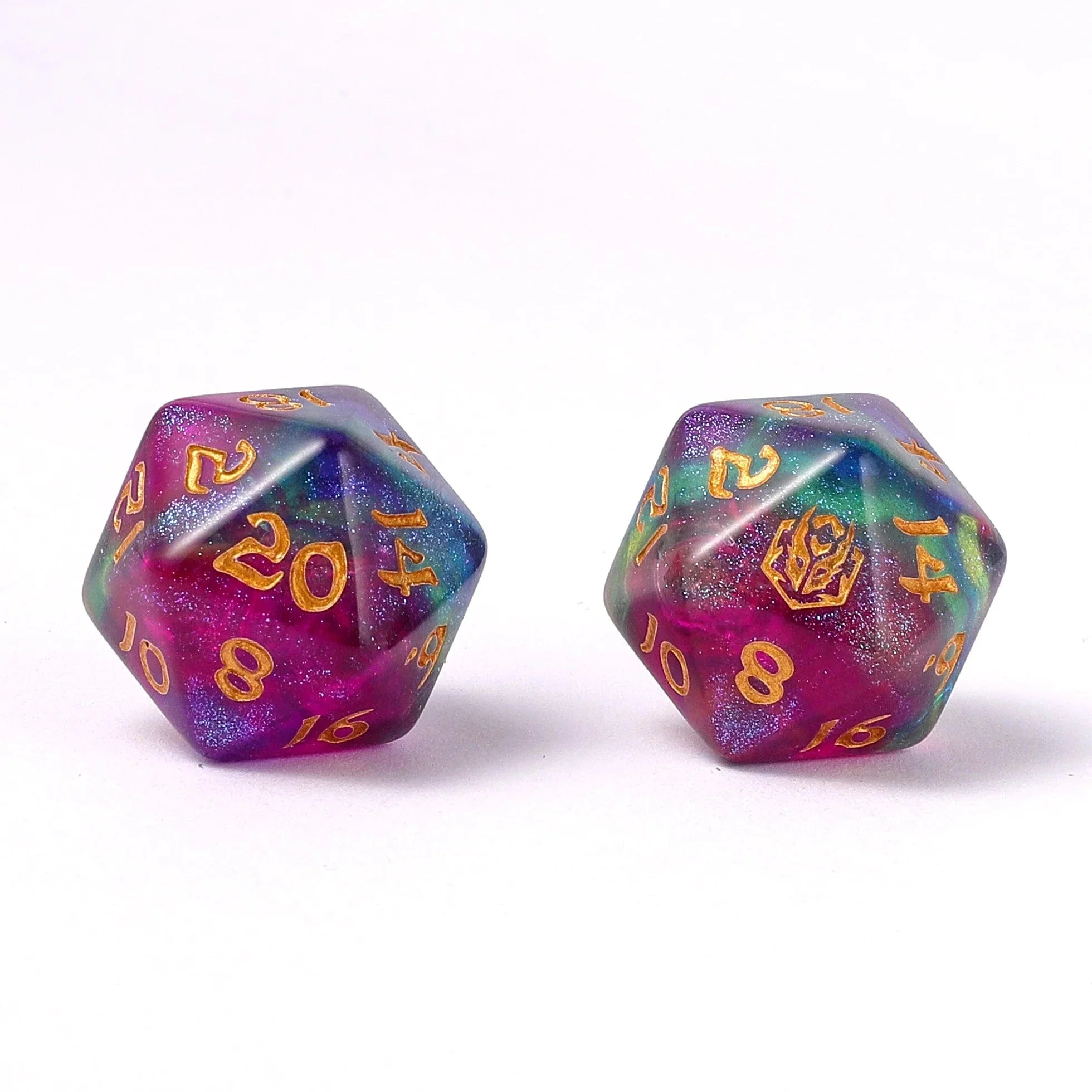 HY02004: Wyrmforged Rollers - Rounded Edge 8 Piece Polyhedral Dice set - Siren's Melody - Image 3